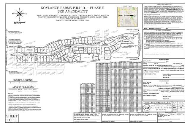 Roylance Farms subdivision amendment plat in Weber County Utah